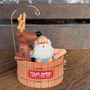 Vintage 1986 Hallmark Santa's Hot Tub Keepsake Ornament
